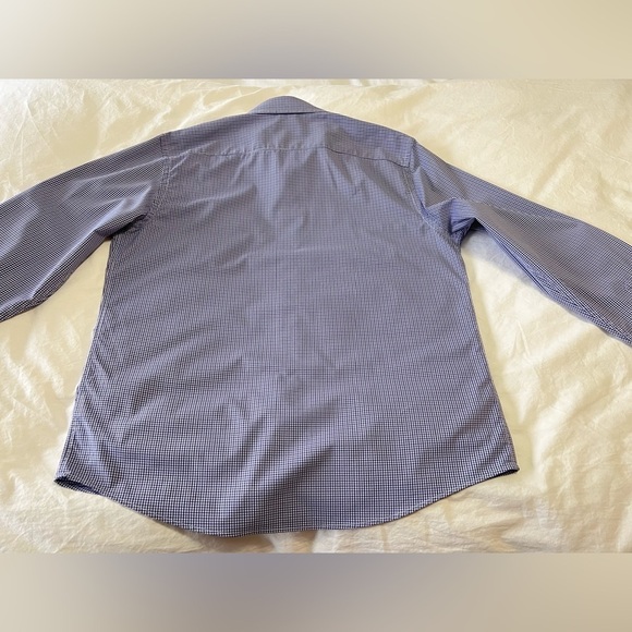 UNTUCKit Men's Size Large Blue Gingham Check Plaid Dress shirt~ Button Front - Picture 9 of 9